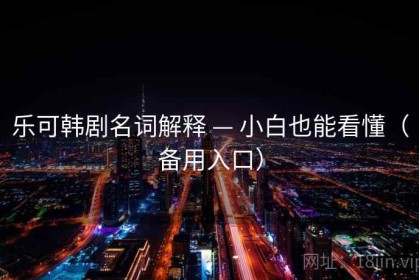 乐可韩剧名词解释 — 小白也能看懂（备用入口）