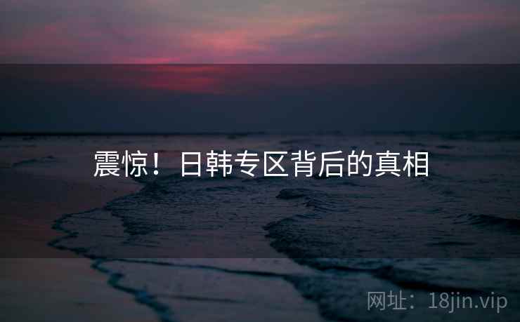 震惊！日韩专区背后的真相